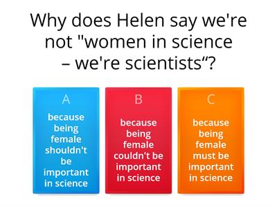 Helen Mets blog - women in science