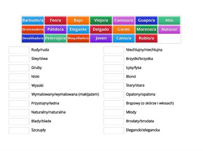 Descripción física adjetivos