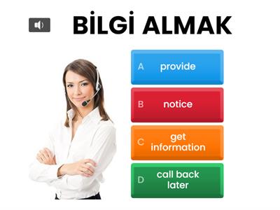 8. SINIF İNGİLİZCE DERSİ UNIT 4  ON THE PHONE - VOCABULARY TEST