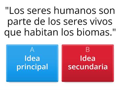 ¿Idea principal o idea secundaria?