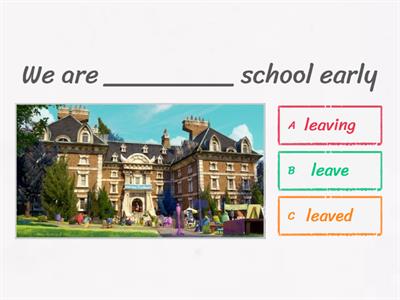 Present tenses used for future: present continuous and present simple.