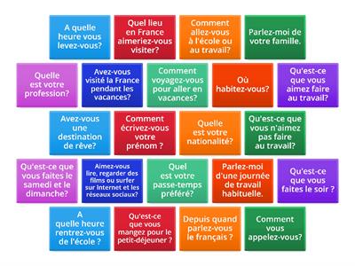 Production orale / Delf  partie 1 22 questions