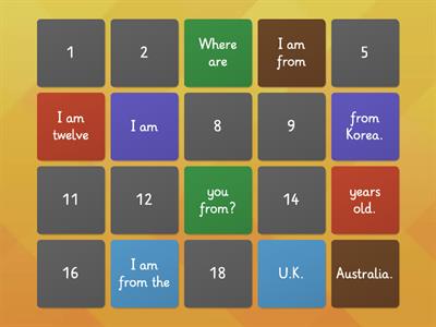 Matching Pairs Key Expressions - Where are you from? L1 G5 YBM Choi