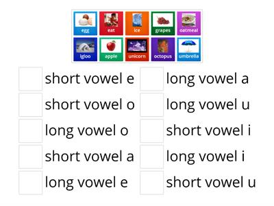 Long and short vowel sounds