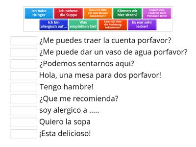 frases restaurante aleman traduccion