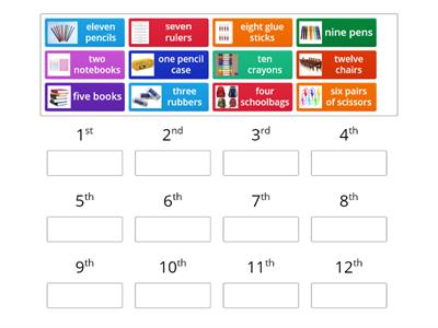 School objects and numbers