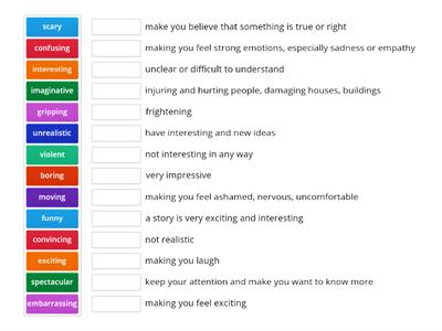 Adjectives to describe movies, TV-shows