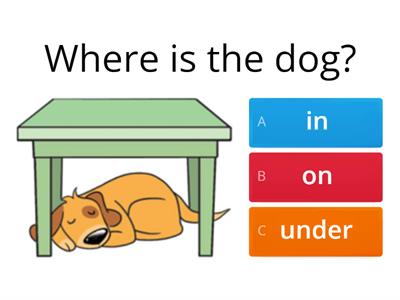 Prepositions  in / on / under 