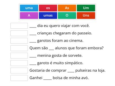 64B/74B - Artigos definidos e indefinidos