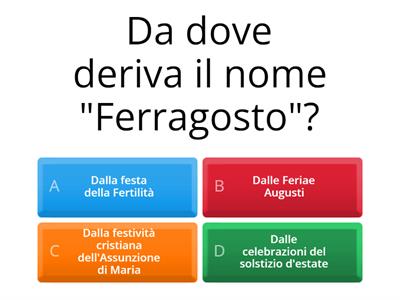 Quiz sul Ferragosto