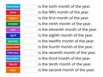 Months of the year + Ordinal numbers