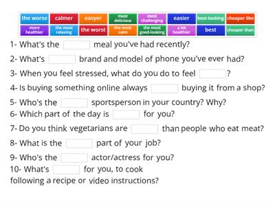 Comparatives and superlatives