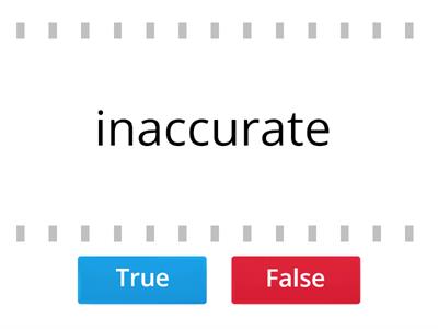 True or False CAE Word Formation