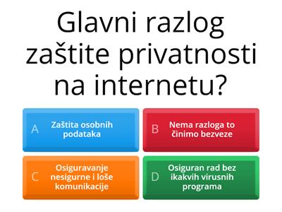 Kviz-Zaštita privatnosti na internetu