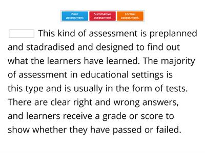 Assessment  Final summary