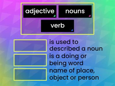 nouns, verbs and adjectives