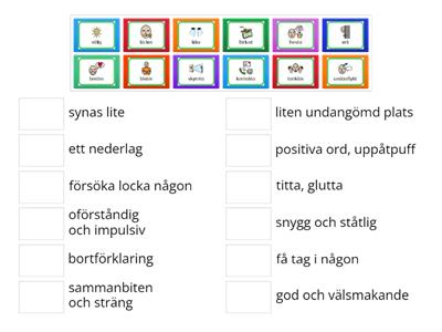 Svenska - Veckans ordkunskap år 4 - 17 och 18 Matcha ord