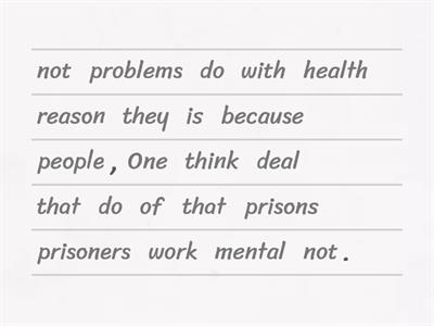 Problems of Prisons - Mental Health problems