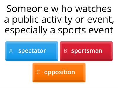 Sport vocabulary/ Quiz