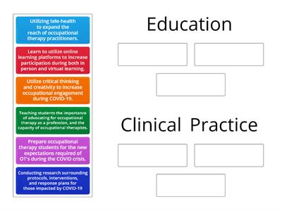 Opportunities within educational and clinical practice 