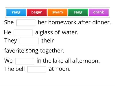 irregular verbs: 1st group