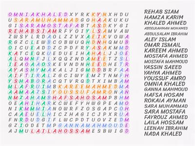 English Lesson: Classmates Word Search Y8A 2025