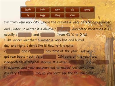Weather fill in the text