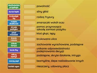 Związki frazeologiczne ze zwierzętami i ich definicje