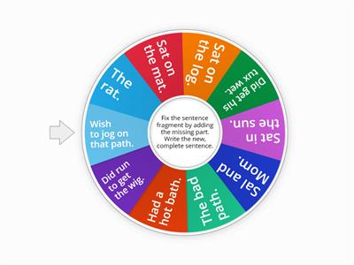 Wheel of Sentence Fragments