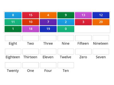 digit and written number match up to 20