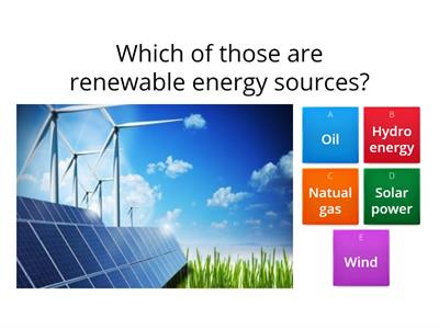 Renewable Sources of energy - video quiz