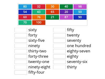 number word match 20-100