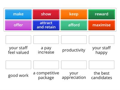 Collocations associated with benefits and rewards at work