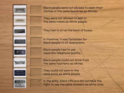 1 . SeGReGaTioN SiGNS iN THe u.S. - read and match
