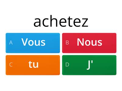 FRANCESE: (quiz) Verbo "Acheter"= comprare/ acquistare
