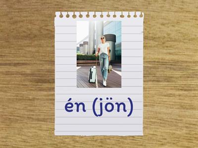 Jön (come) verb conjugation flashcards