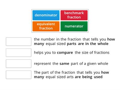 Unit 8 Fraction Vocabulary