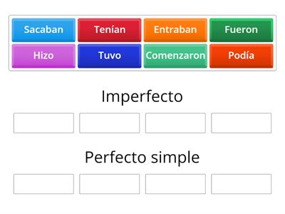 Pretérito Imperfecto y Pretérito perfecto simple.