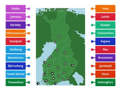 Finlands städer, 20 st