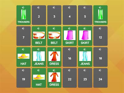 Clothes memory game