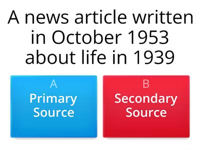 7Y: Primary and Secondary Sources