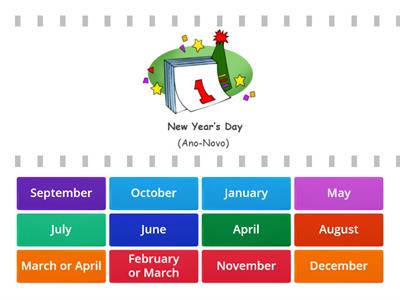 Months and celebrations - Find and Match