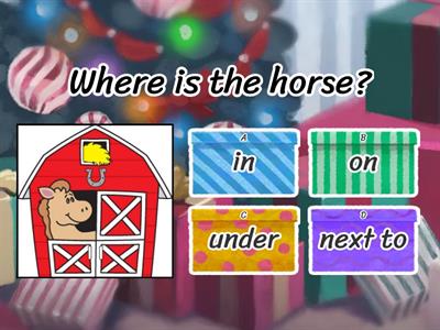 Prepositions - in on under next to over