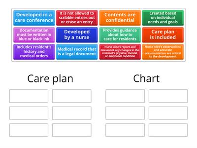 Chart vs Care Plan