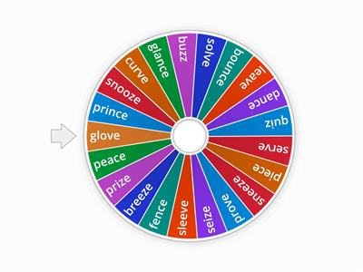 "ce," "ze," or "ve" spin the wheel