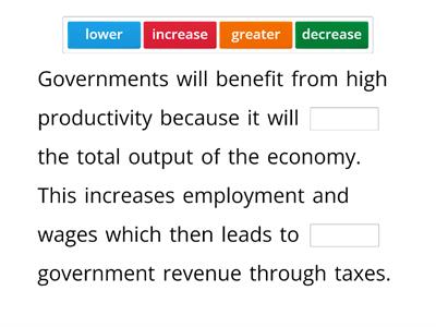 Importance of high productivity for governments
