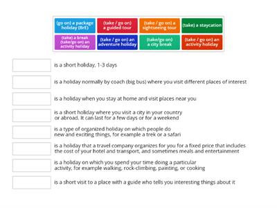 A1 class 22 take a break (types of holidays)