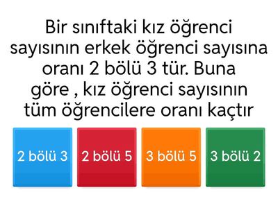 7.Sınıf Matematik Oran ve Orantı Etkinliği-1