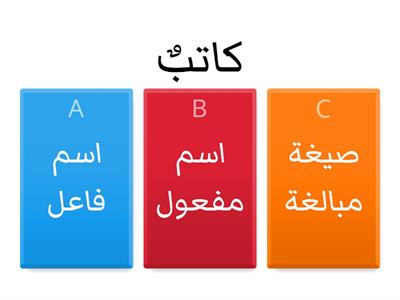 اسم الفاعل واسم المفعول وصيغة المبالغة