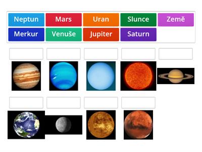 Planety - spojte odpovídající